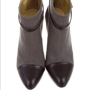 Stella McCartney Cap-Toe Vegan Suede Booties